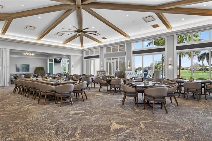 Dining room with carpet and recessed lighting