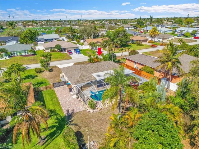 Aerial view of residential area
