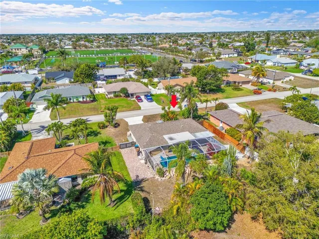 Aerial view of residential area