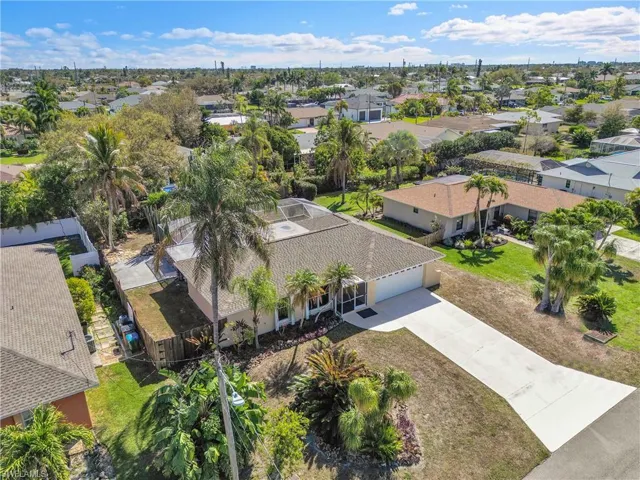 Aerial perspective of suburban area