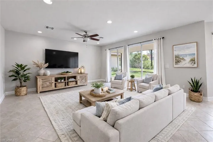 Virtually staged living room