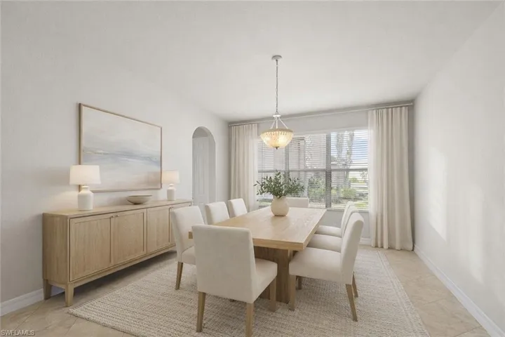 virtually staged dining room