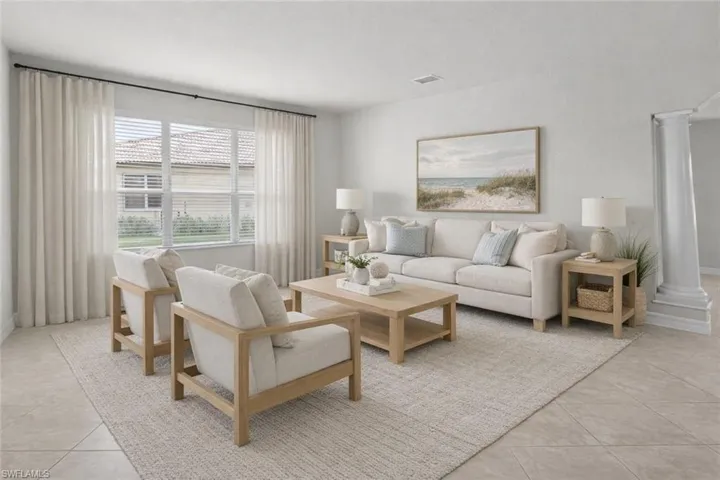 Virtually staged family room