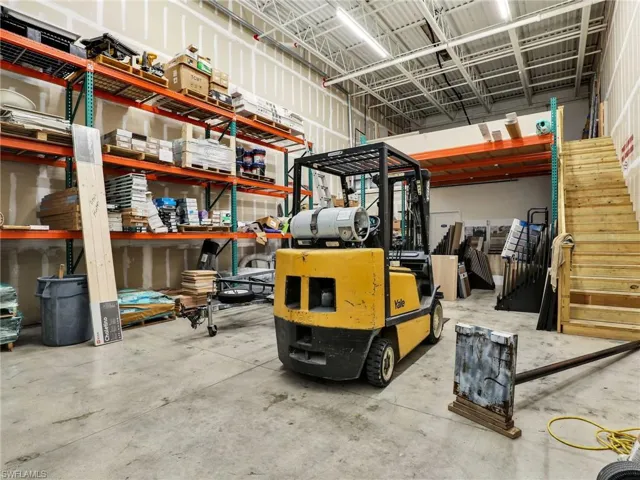 View of 12X12 racking and steps to mezzanine