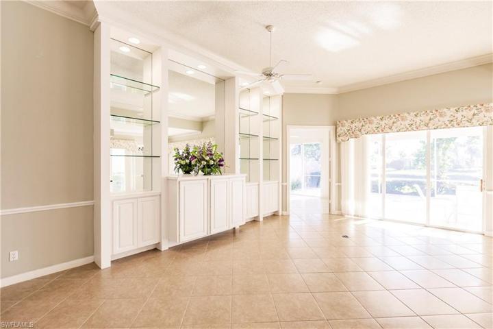 All tile throughout,  12 foot high ceilings in the great room.