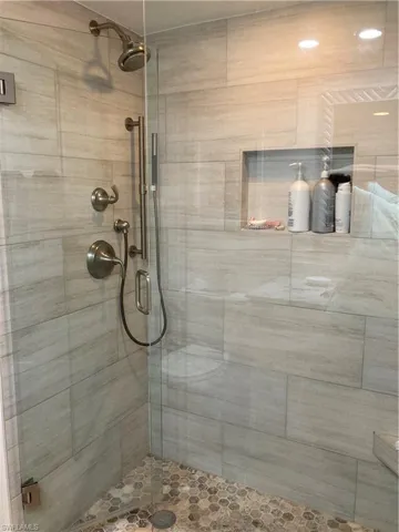 Bathroom with a shower stall