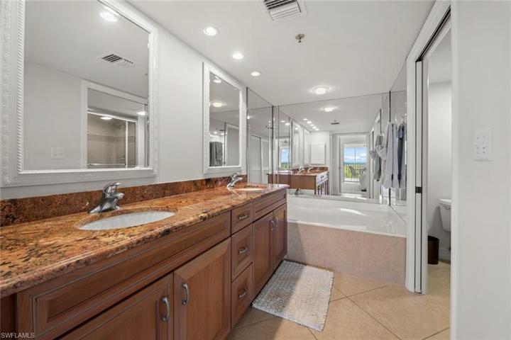 Master Bath has Dual Sinks, Soaking tub, Walk in Shower. New paint 2023