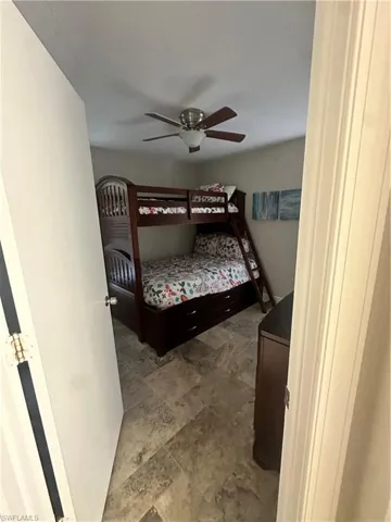 Bedroom with a ceiling fan