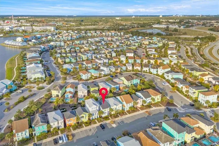 Aerial view of residential area