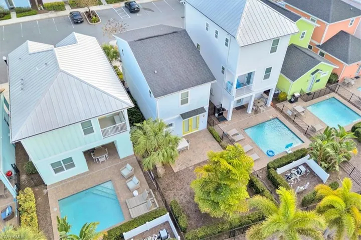 Aerial view of a pool area