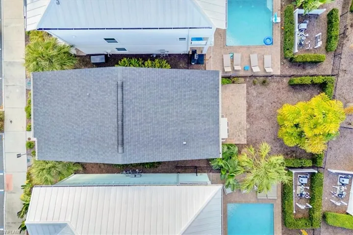 Drone / aerial view of a pool