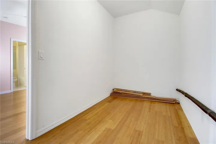 Extra large storage room with bamboo flooring