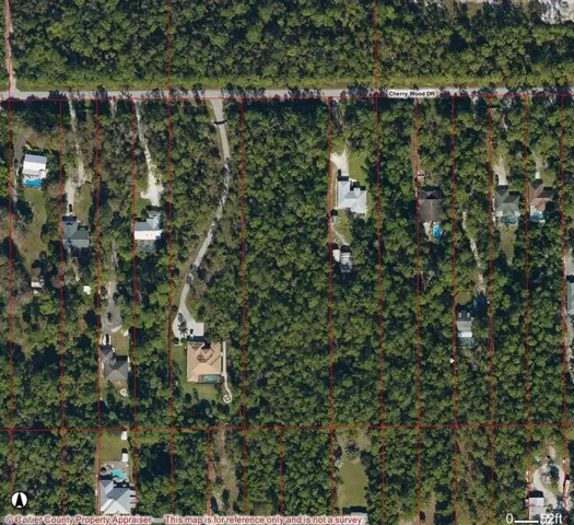Aerial map of property and surrounding area