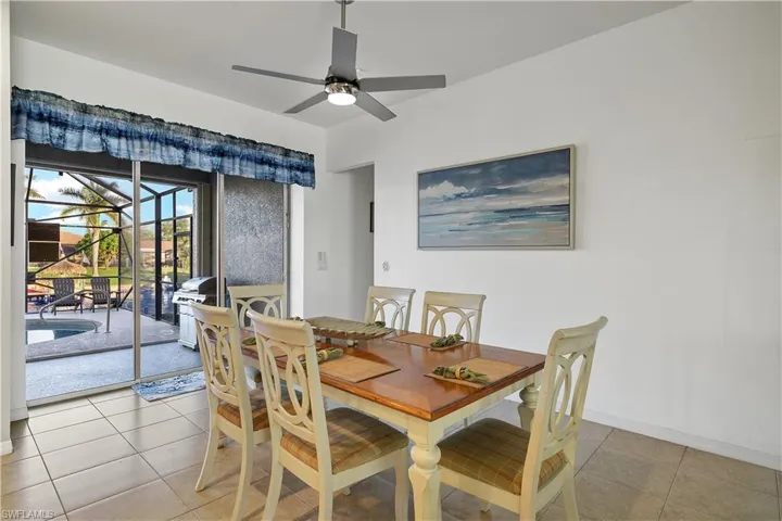 Tiled dining room opens to lanai