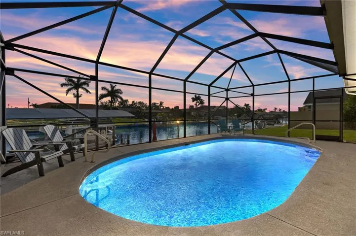 Pool at dusk