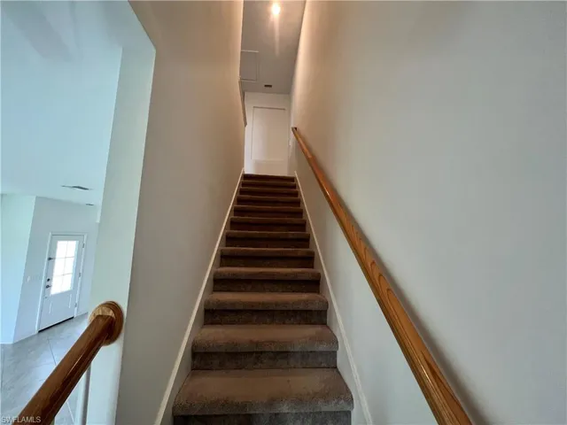Carpeted stairs