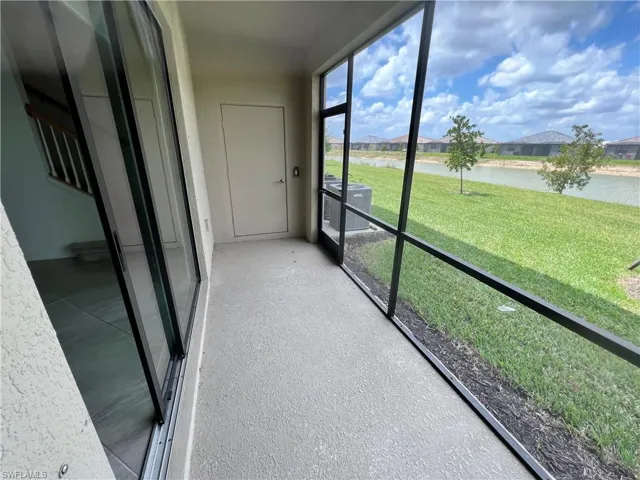 Back patio with storage closet