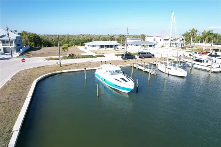 Aerial view boat slips