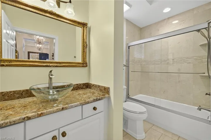 Updated guest bath with vessel sink.