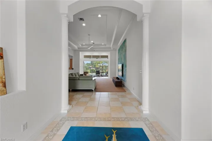 View from front entrance into home