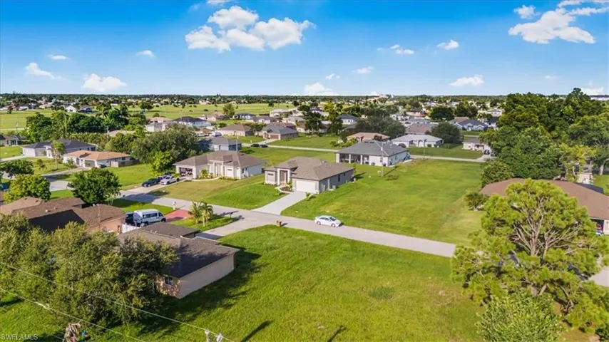 Aerial view of residential area