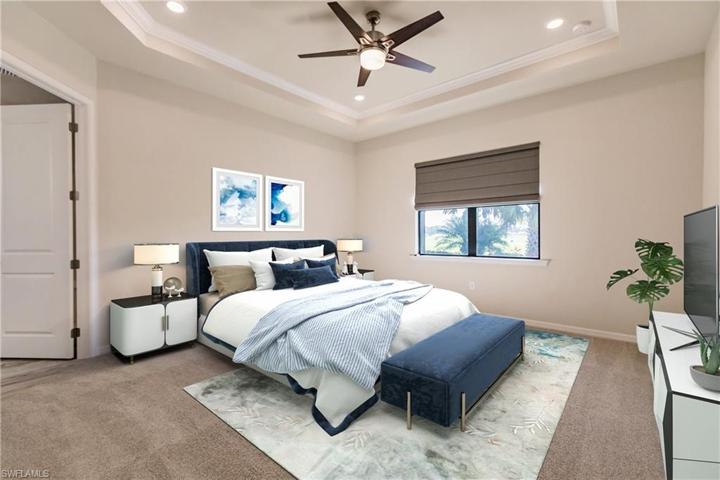 Virtually Staged Master Bedroom