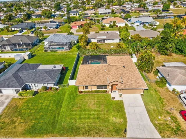 Aerial view of residential area