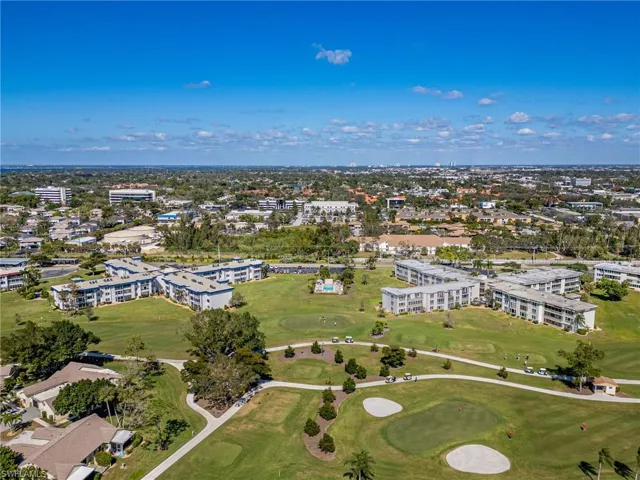 Aerial view of a golf course