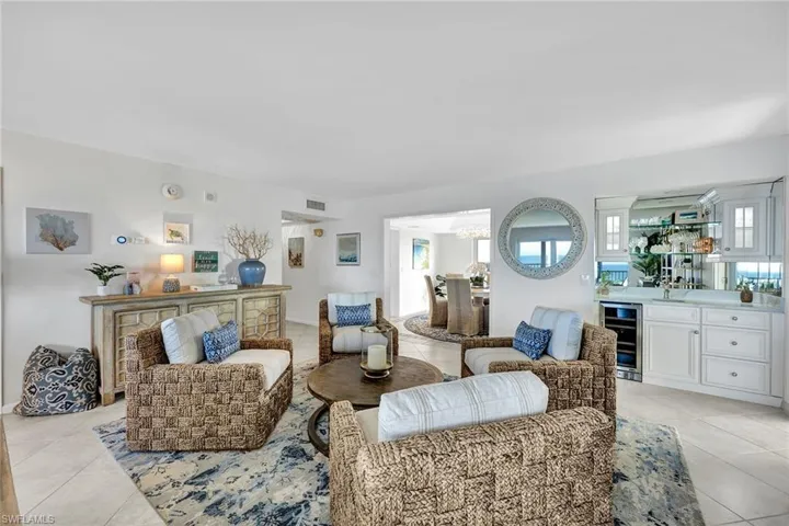 The cozy 4-chair conversation area is perfect for relaxed gatherings