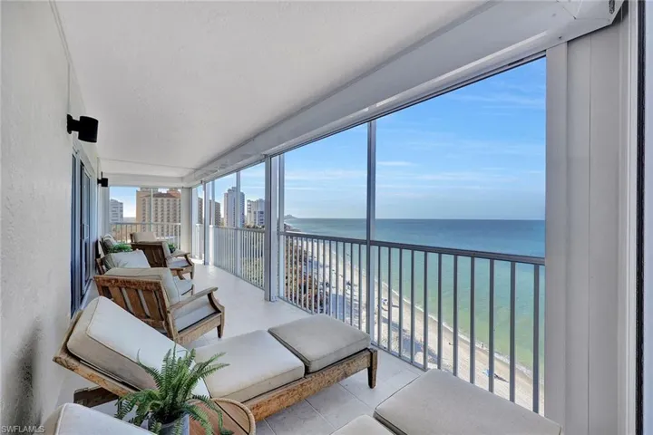 Enjoy dolphin sightings and daily beach scenes from your 35' terrace