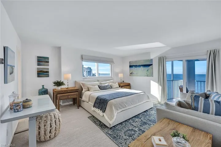 The second king-size primary suite has impact doors leading to the terrace