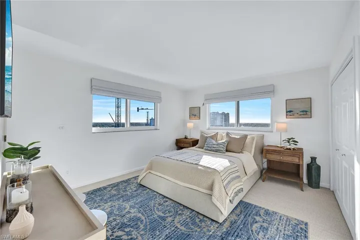 The third bedroom suite comfortably fits a king-size bed and a wall of closets