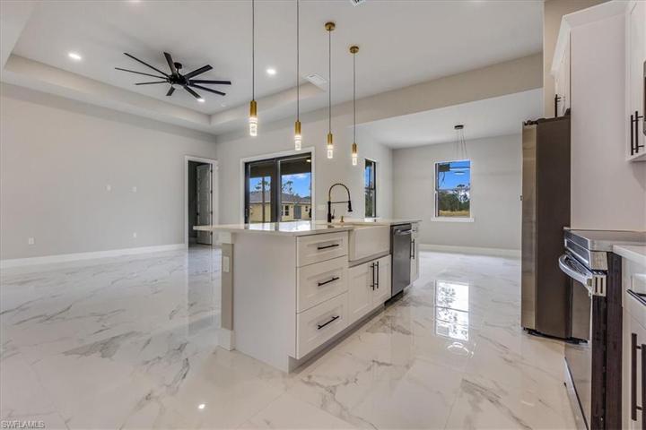 Open concept kitchen.