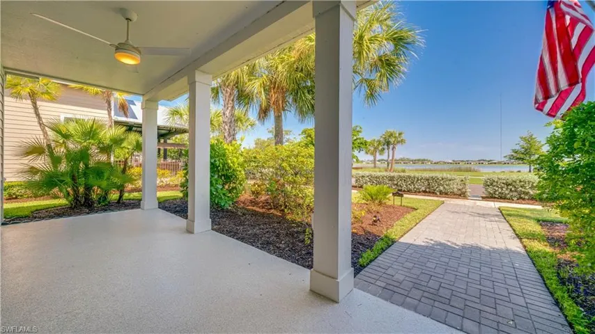 Beautiful front porch with views of the lake.