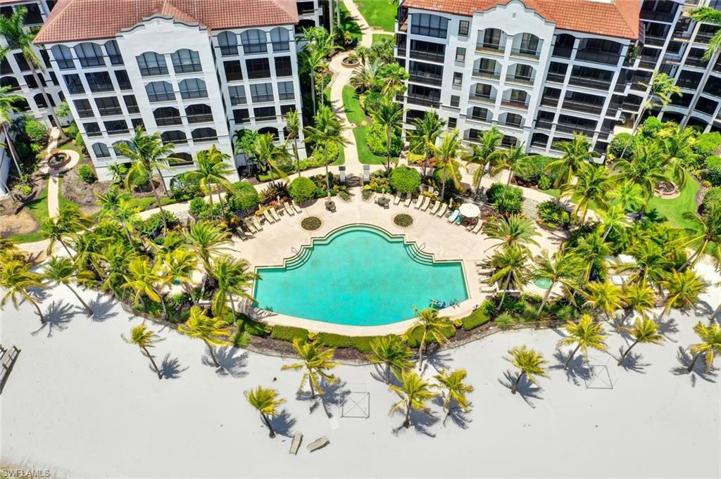 Beach, pool side view of Mirasol