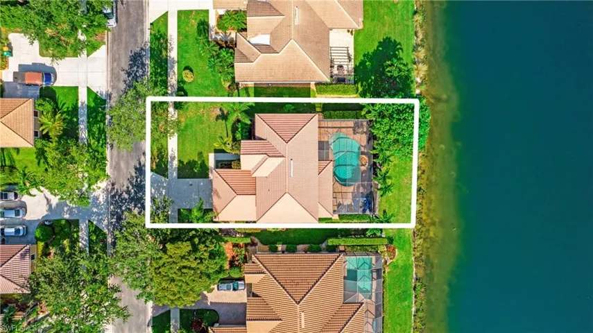 Aerial overview of property's location with property boundaries highlighted
