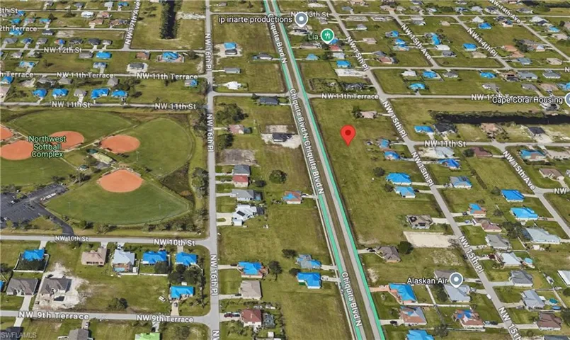 Aerial map of property and surrounding area