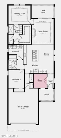 Additional Highlights include: Refrigerator, thickened island counter, tray ceiling package, extended 4' garage, prewired for future pool or spa, and base cabinet with sink in laundry room