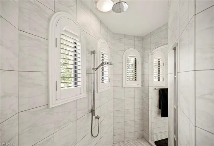 Bathroom with a walk in shower