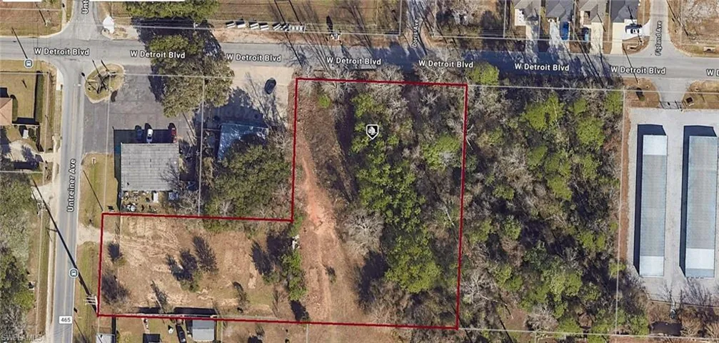 Aerial Map. Depicting the property boundaries and surrounding roads