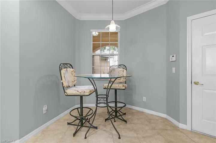 Dining room with crown molding