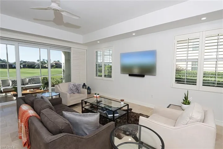 Living room with ceiling fan