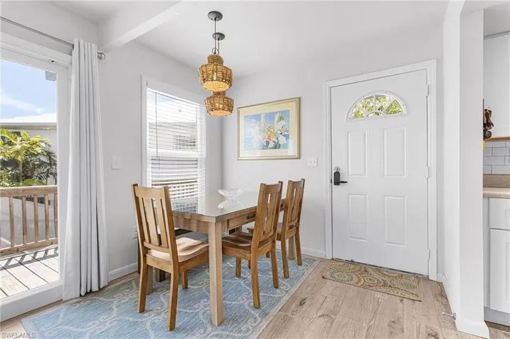 The entry to the home and dining area.