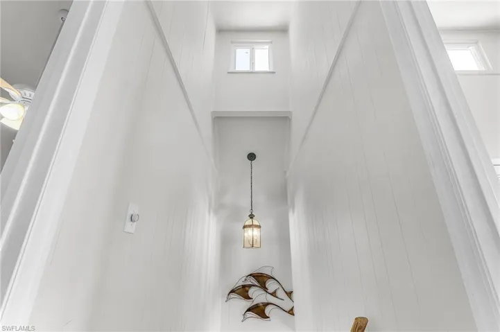 Impact window for additional lighting in the staircase.