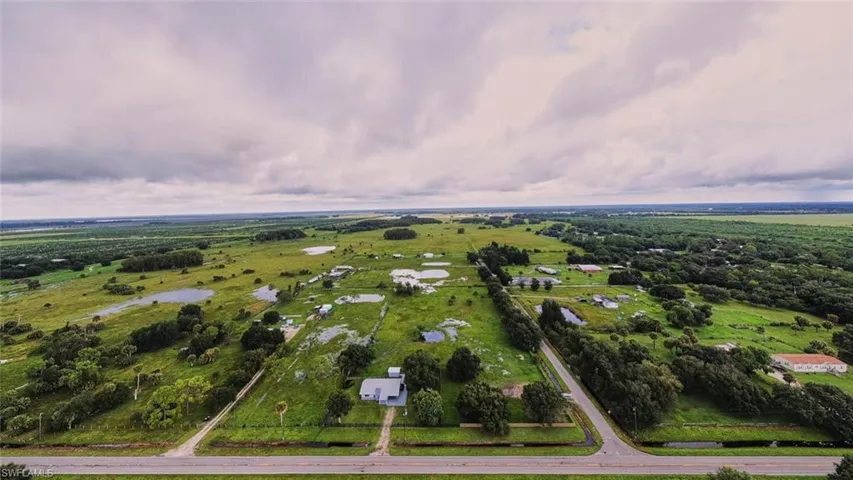 Aerial view with a rural view
