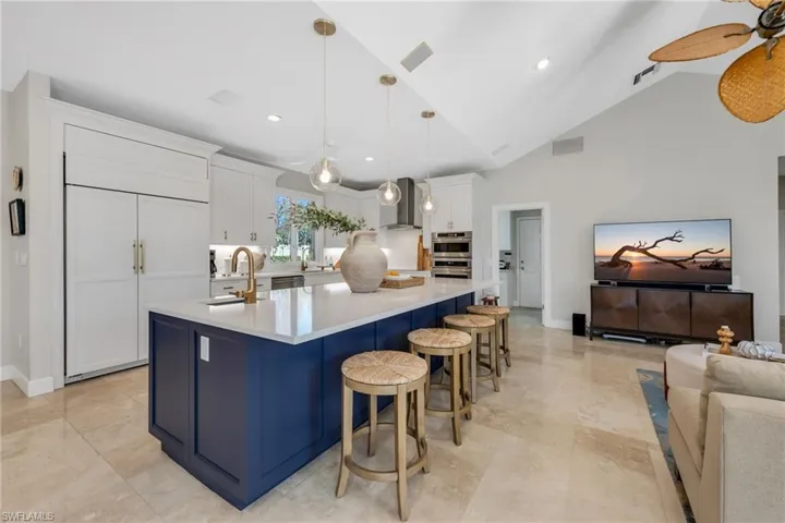 Kitchen with vaulted ceiling