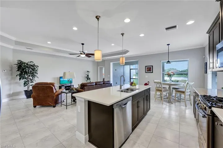 Kitchen open to the family room