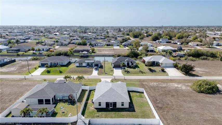 Aerial view of residential area