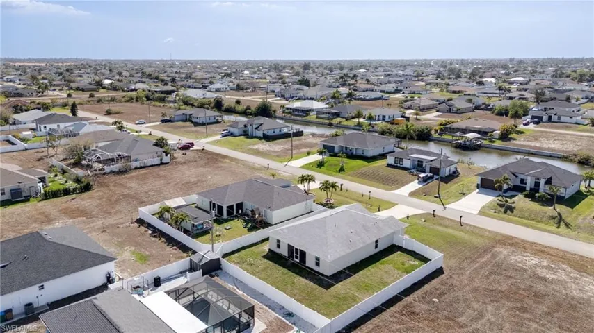 Aerial view of residential area