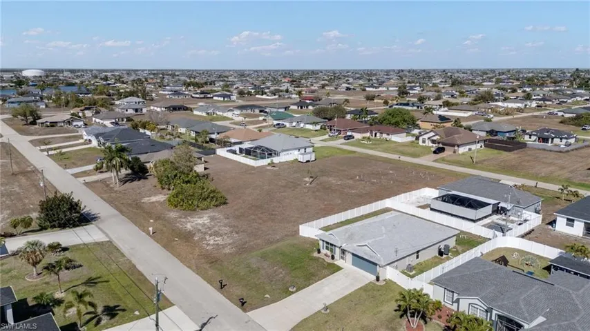 Aerial perspective of suburban area